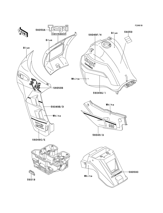  Decal(blue / white)(kl650-b2)