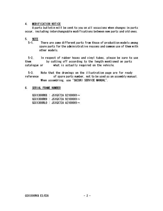 GSX1300R Catalog preface