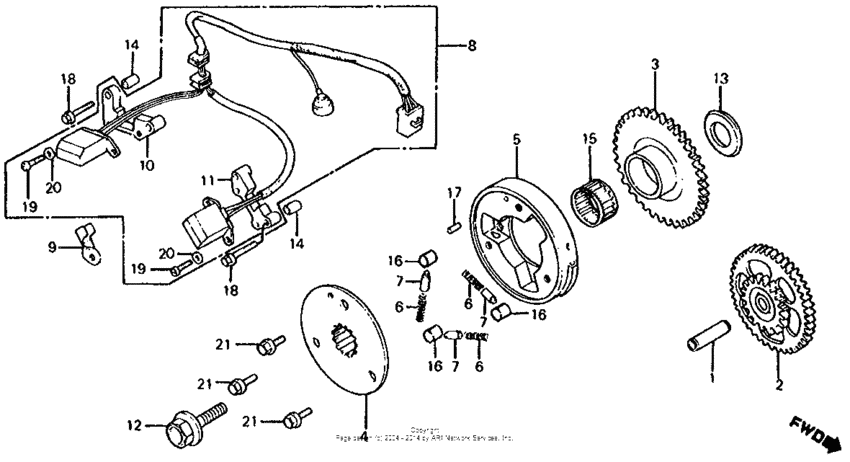 Pulse generator + starter clutch