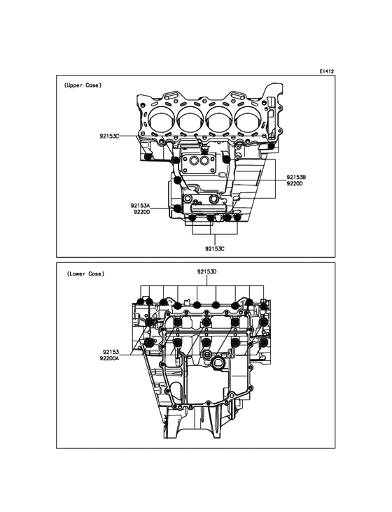 ZX636 Болты крепления картера