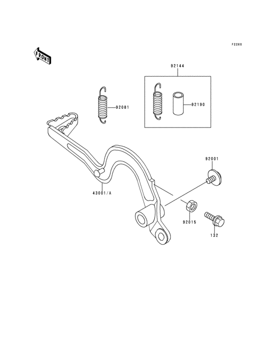 KDX125 Педаль тормоза
