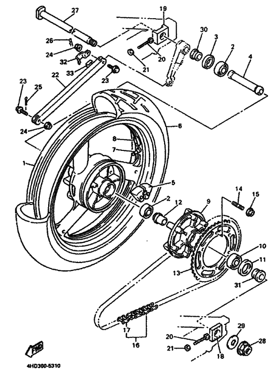 Rear wheel complete assy