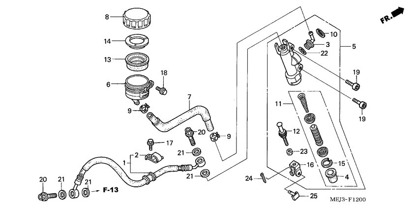 Rr. brake master cylinder