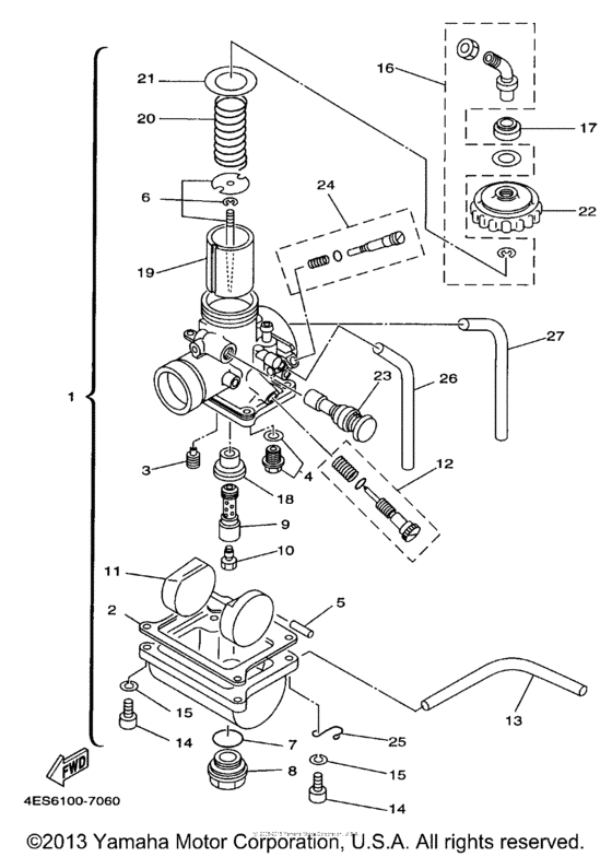 YZ80K1 Карбюратор