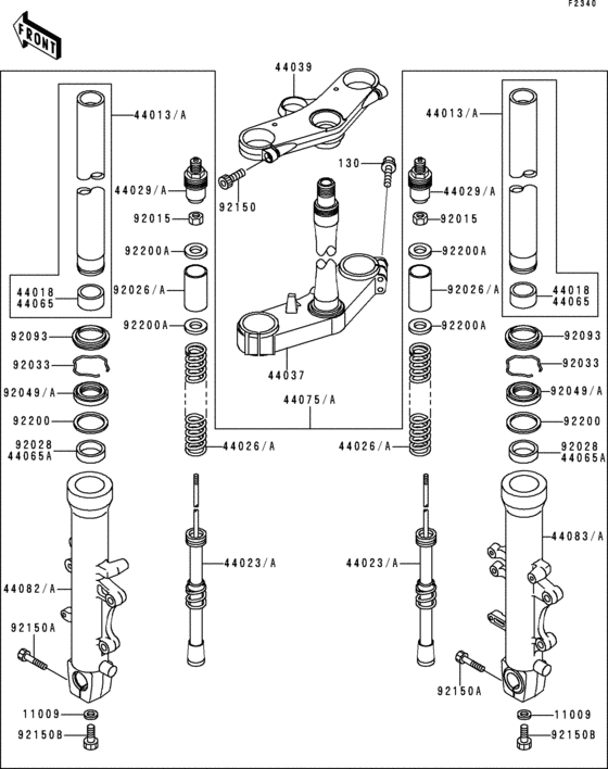 Front fork(-jkazx900cca032425)