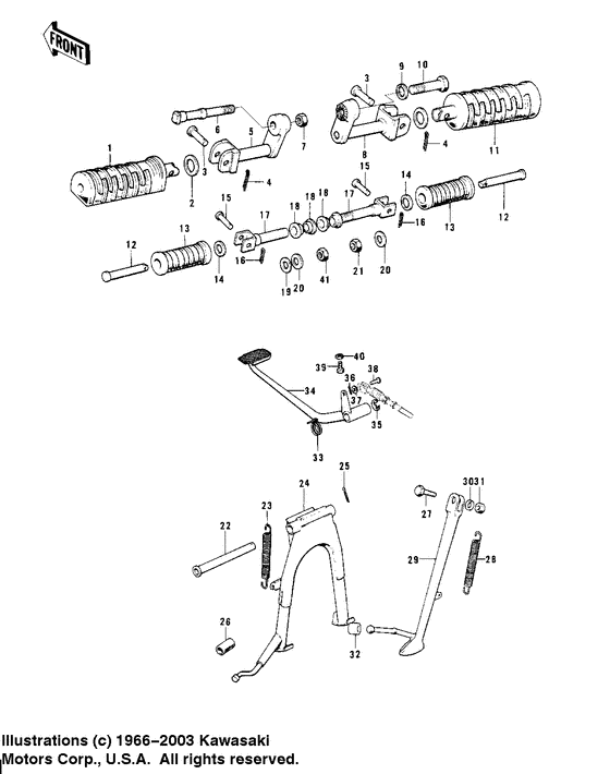 Footrests/stands/brake pedal