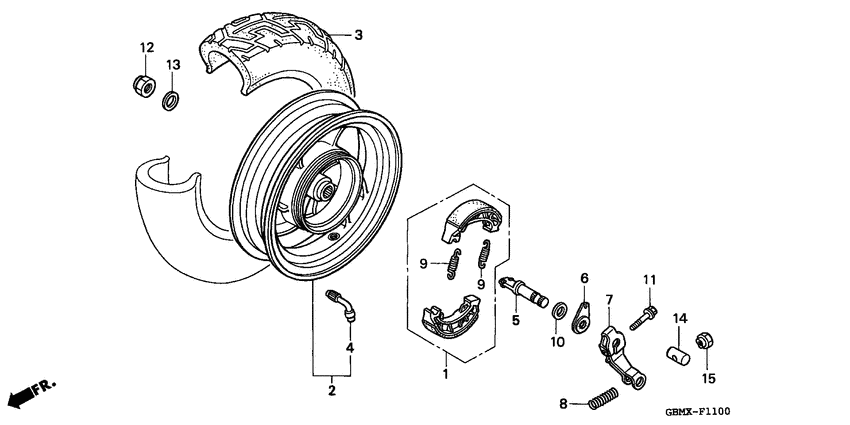 Rear wheel complete assy