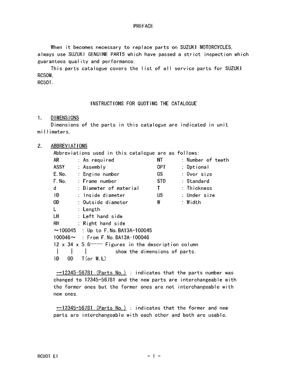 RC50 Catalog preface