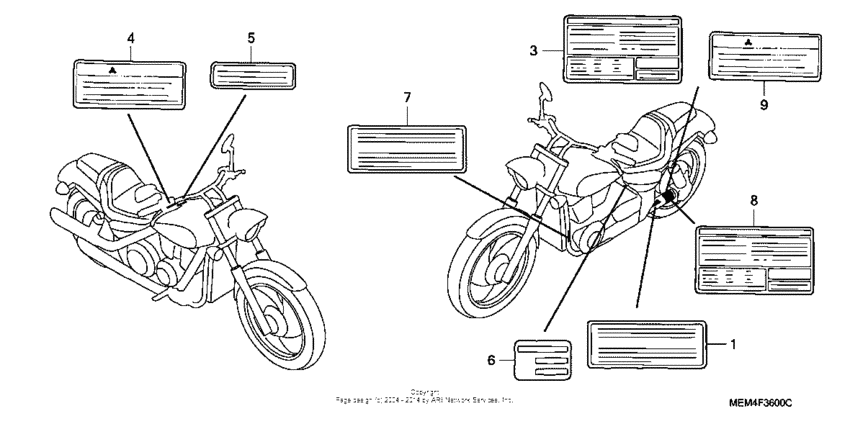 VTX1300C Caution labels + marks