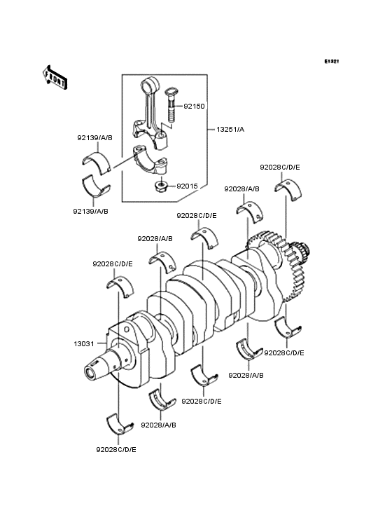ZX900 Коленвал