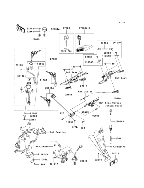 ZR750 Замок зажигания