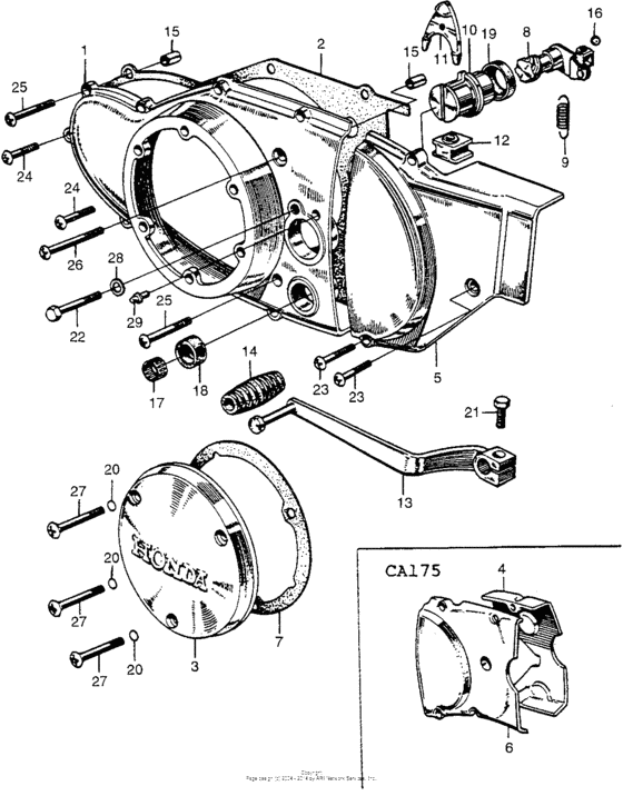 Clutch adjuster + left crankcase cover