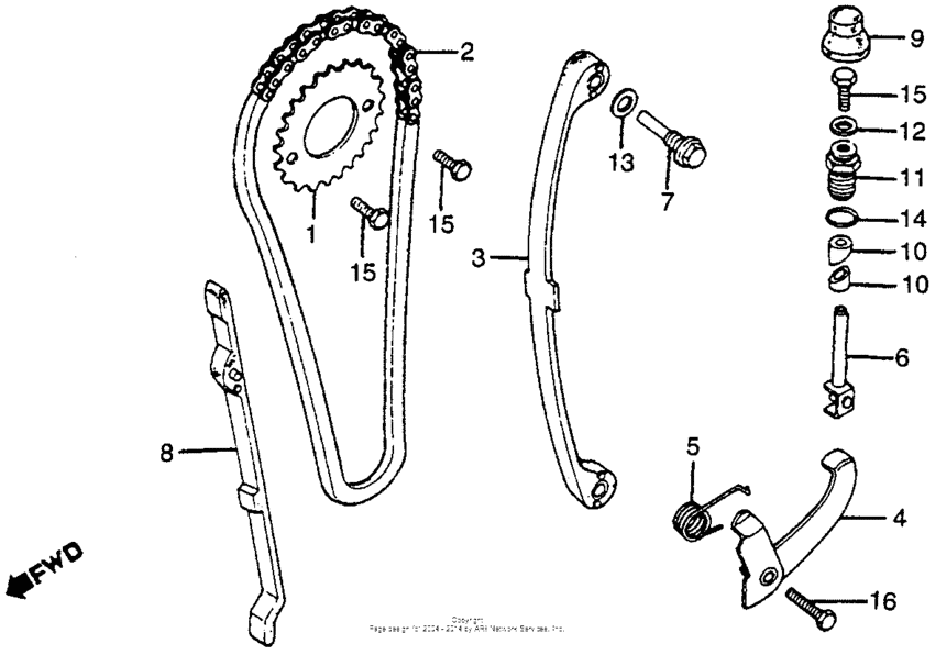 Cam chain + tensioner