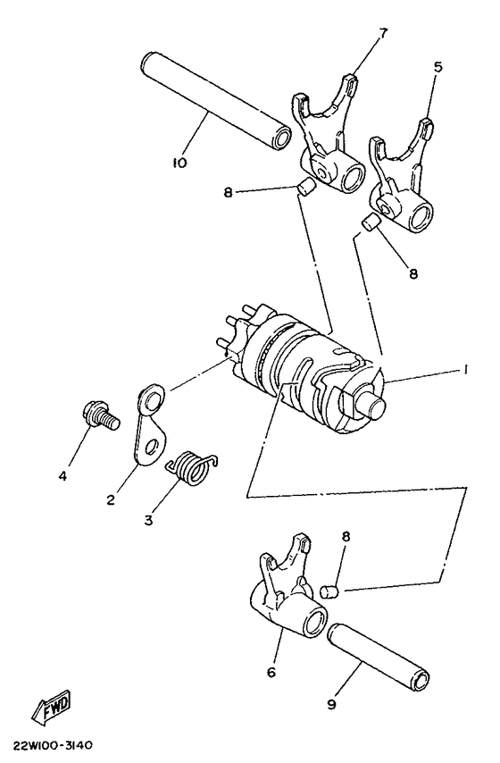 Shift cam. fork
