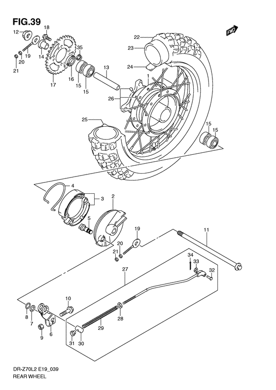 Rear wheel complete assy
