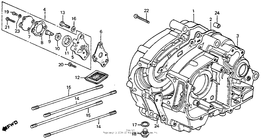 Crankcase + oil pump