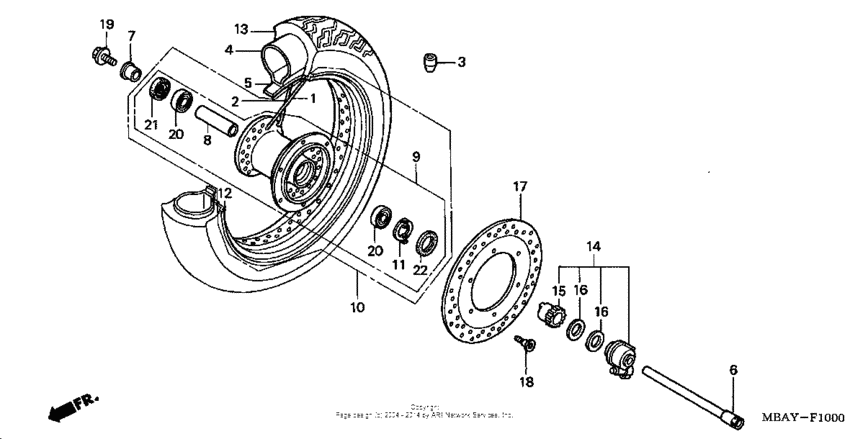 VT750C Переднее колесо