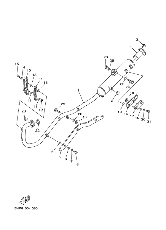 TTR125LS Выхлопная система