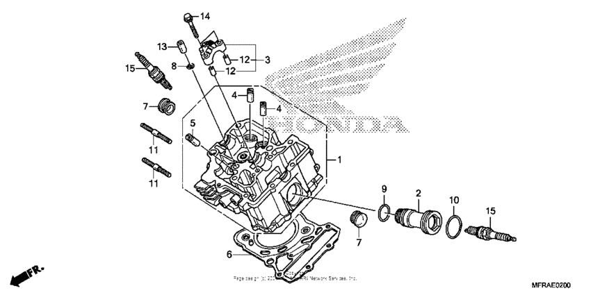 VT1300CS (ABS) Передняя головка цилиндров