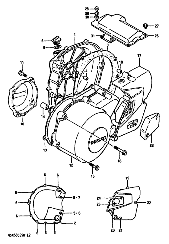 Crankcase cover ass`y  (v