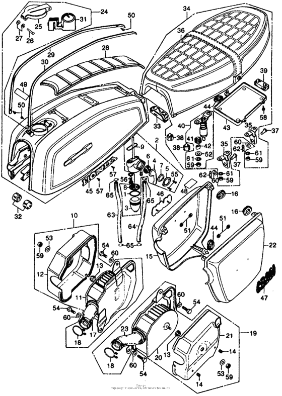 Cb fuel tank + seat + air cleaner
