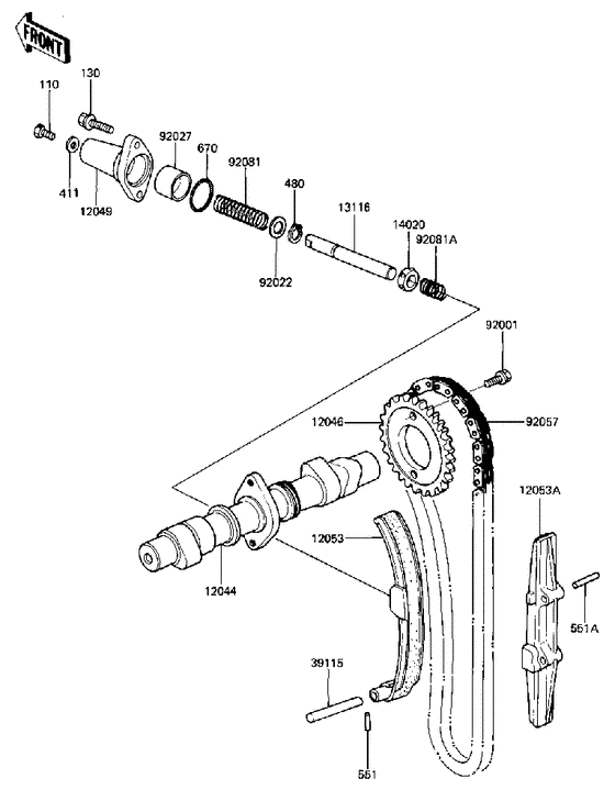 Camshaft/chain/tensioner