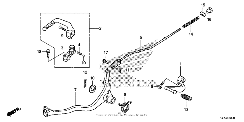 Pedal + kick starter arm