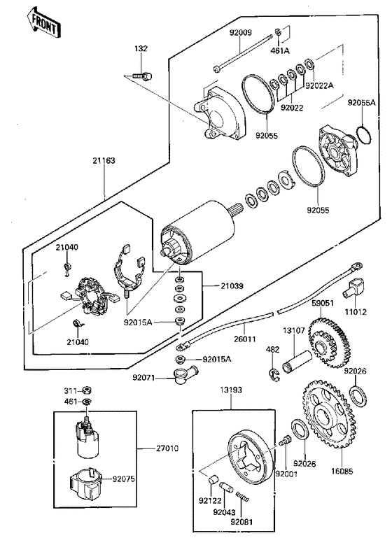 ZX600 Starter motor / starter clutch