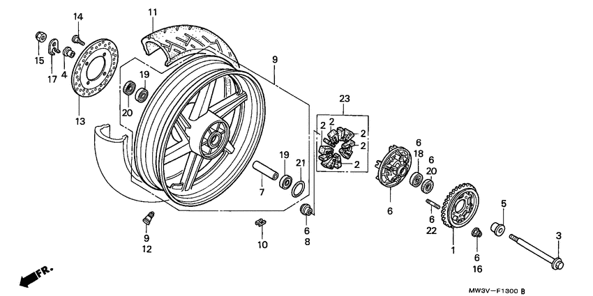 Rear wheel complete assy