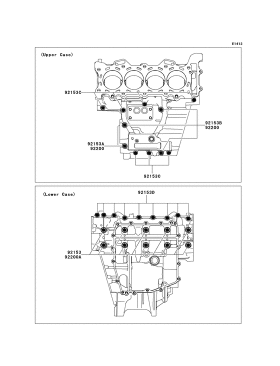 ZX600 Болты крепления картера