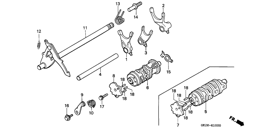 Shift drum/shift fork