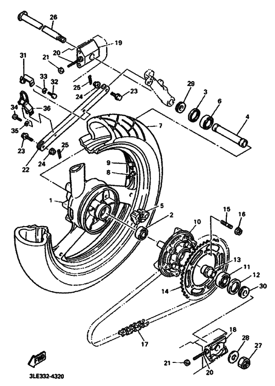 Rear wheel complete assy