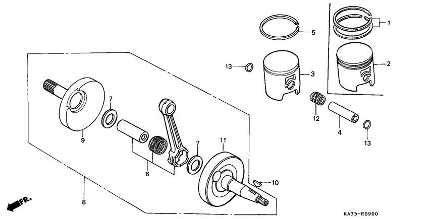 Crankshaft/piston