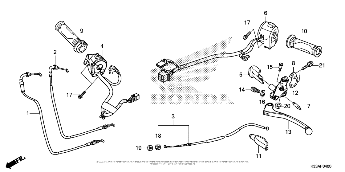 Handle Lever + Switch + Cable