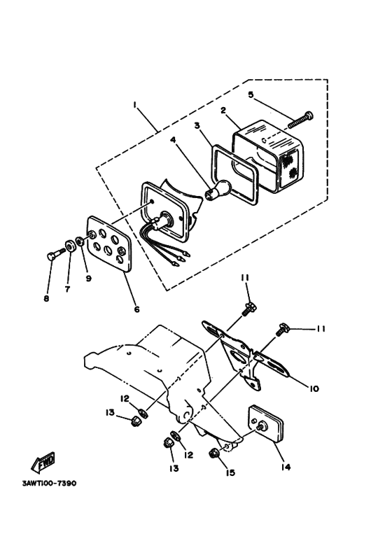 TW200E Taillight unit ass`y