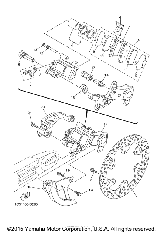 YZ125T1 Задний суппорт
