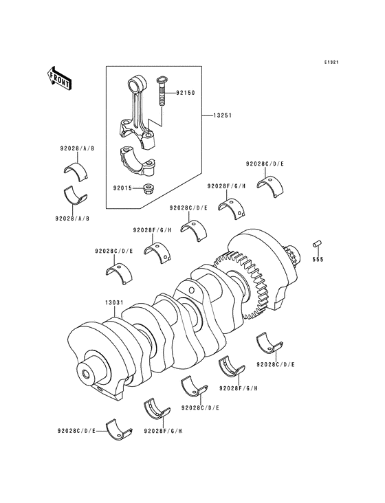 ZX750 Вал коленчатый