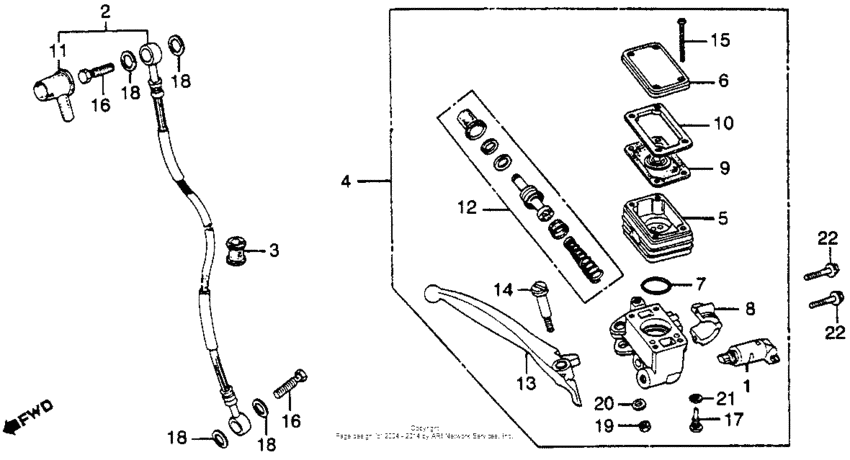 Front brake master cyl 80