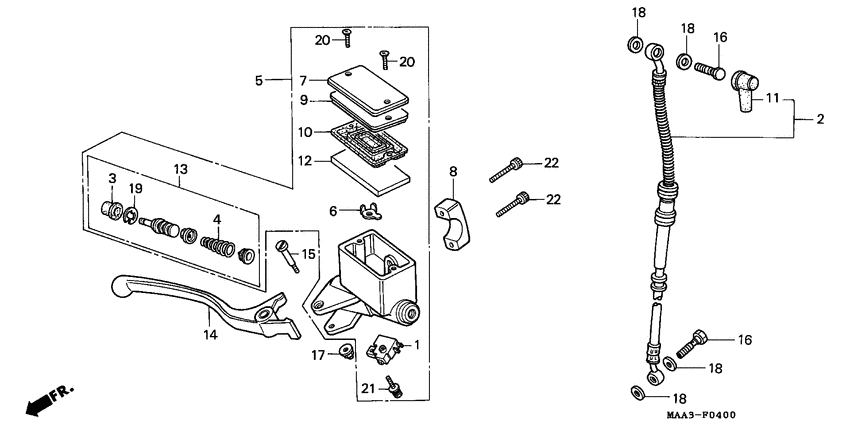 VT1100C Fr. brake master cylinder