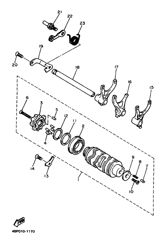 XJ600S Shift cam.fork