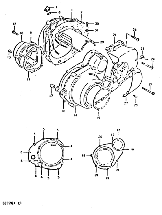 Crankcase cover ass`y  (v