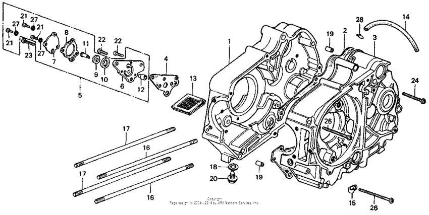 Crankcase + oil pump
