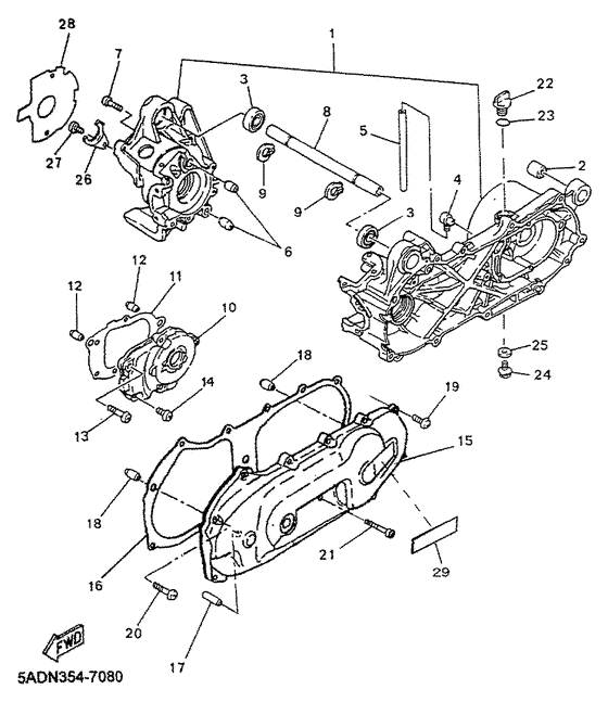 YN50R Картер двигателя