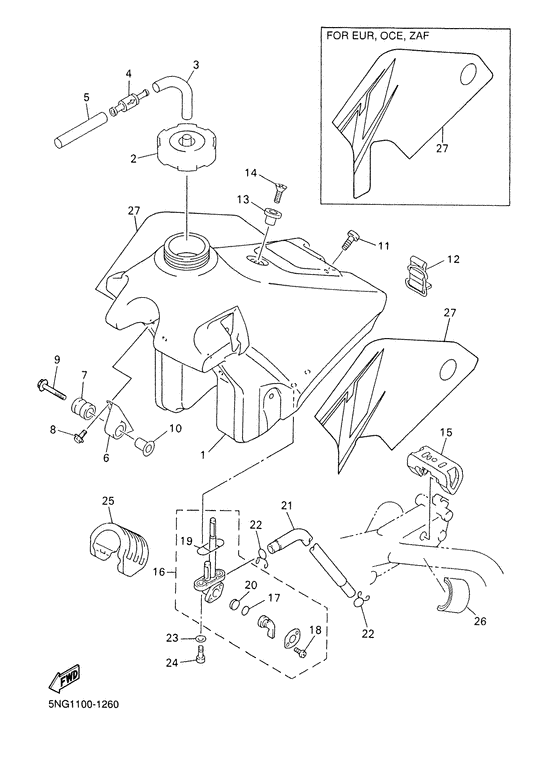 WR426F Топливный бак