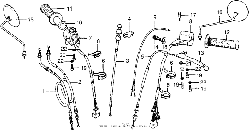 Handle lever + switch + cables