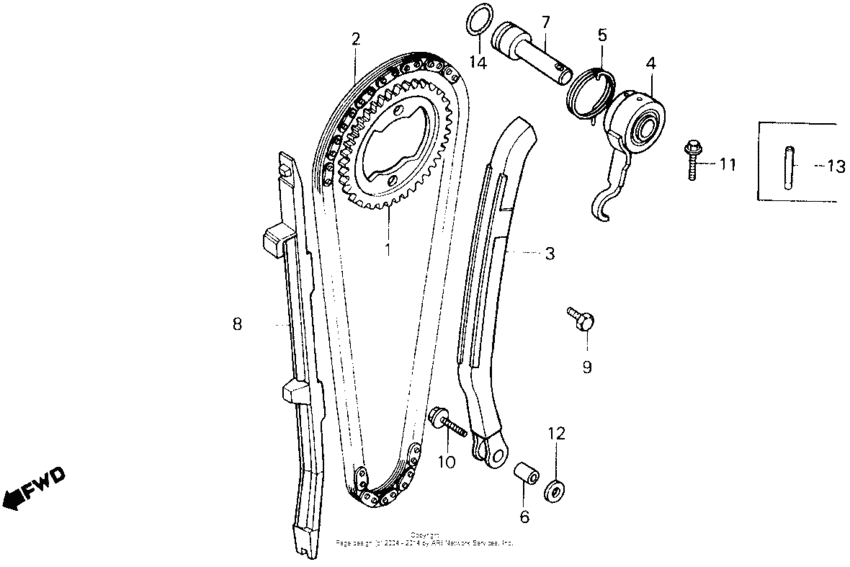 Cam chain + tensioner
