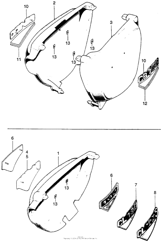 CL100 Side cover + side cover emblem
