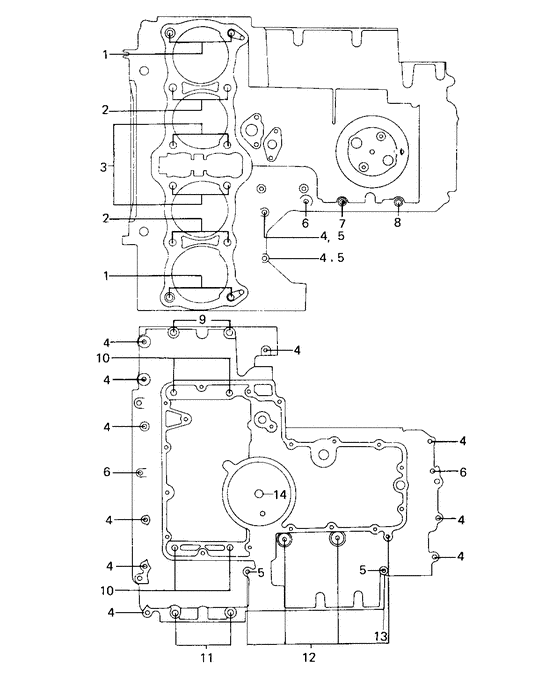 Crankcase bolt & stud pattern