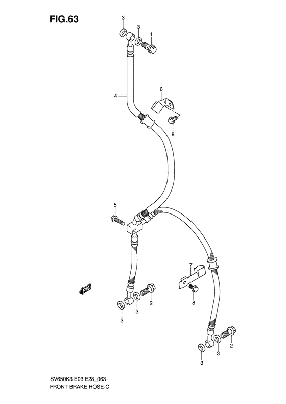 SV650 Передние тормозные трубки