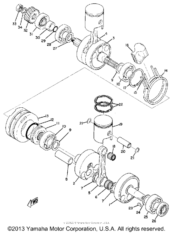 Crank & piston